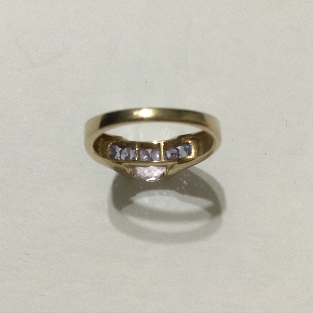 14k Gold Kunzite and Tanzanite Ring - Picture 8 of 12